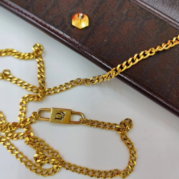 Christian Dior Vintage Clutch Purse Authentic Monogram Made France Frame 1980s - Picture 11 of 12